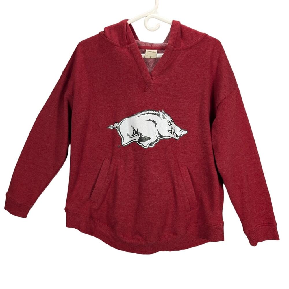 Razorbacks Hoodie Womens Medium Sweatshirt Pullover Arkansas Hogs Red Sports